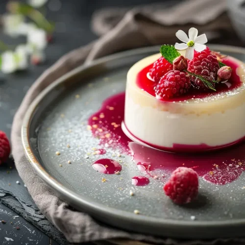 recette Entremet rose litchi et framboise