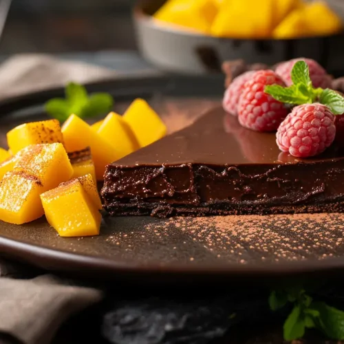 recette Tarte chocolat et mangue